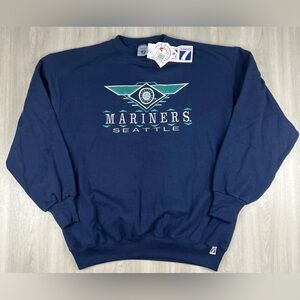 Vintage Seattle Mariners Embroidered Sweatshirt Mens XL Made in USA NEW w/ Tags